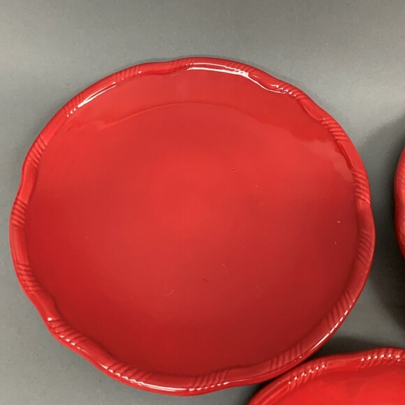 Tracy Porter Jolly Ol Snowy Salad Plates Red Lot of 3 - Picture 5 of 11